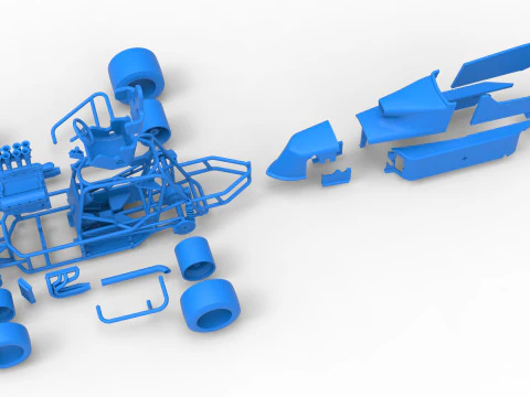 Pavement Silver Crown Car Version 2 Scale 1 to 25 3D Print Model