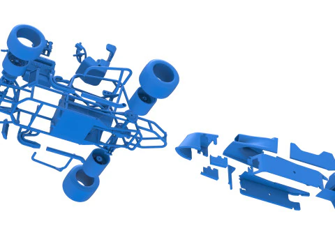 Pavement Silver Crown Car Version 2 Scale 1 to 25 3D Print Model