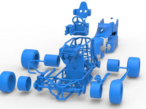 Pavement Silver Crown Car Version 2 Scale 1 to 25 3D Print Model