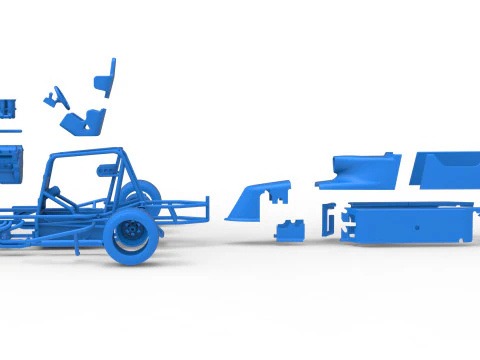 Pavement Silver Crown Car Version 2 Scale 1 to 25 3D Print Model