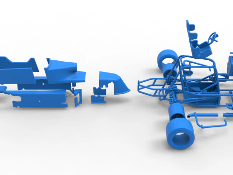 Pavement Silver Crown Car Version 2 Scale 1 to 25 3D Print Model