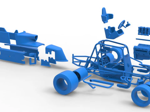 Pavement Silver Crown Car Version 2 Scale 1 to 25 3D Print Model