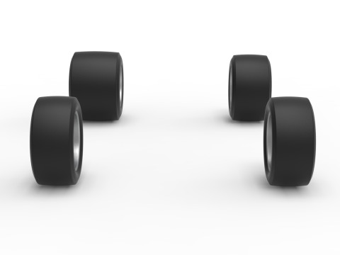 Set di ruote da marciapiede Silver Crown Car Versione 2 Scala da 1 a 25 Modello di stampa 3D