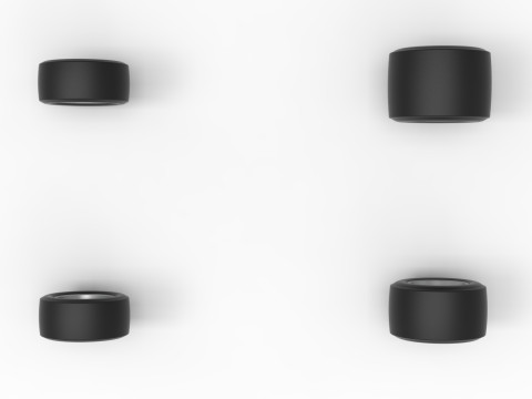 Set di ruote da marciapiede Silver Crown Car Versione 2 Scala da 1 a 25 Modello di stampa 3D