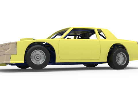 Vintage-Dirt-Sp&auml;tmodell eines Rennwagens beim Drehen im Ma&szlig;stab 1 bis 25 3D Druckmodell