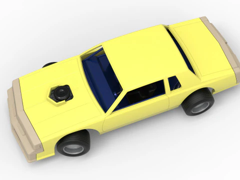 Vintage-Dirt-Sp&auml;tmodell eines Rennwagens beim Drehen im Ma&szlig;stab 1 bis 25 3D Druckmodell