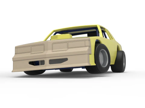 Vintage-Dirt-Sp&auml;tmodell eines Rennwagens beim Drehen im Ma&szlig;stab 1 bis 25 3D Druckmodell