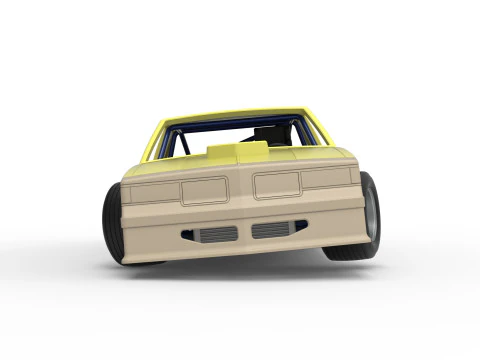 Vintage-Dirt-Sp&auml;tmodell eines Rennwagens beim Drehen im Ma&szlig;stab 1 bis 25 3D Druckmodell