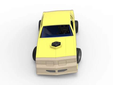 Vintage-Dirt-Sp&auml;tmodell eines Rennwagens beim Drehen im Ma&szlig;stab 1 bis 25 3D Druckmodell