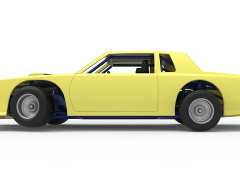 Vintage-Dirt-Sp&auml;tmodell eines Rennwagens beim Drehen im Ma&szlig;stab 1 bis 25 3D Druckmodell