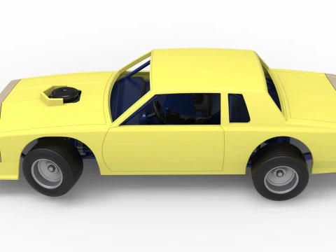 Vintage-Dirt-Sp&auml;tmodell eines Rennwagens beim Drehen im Ma&szlig;stab 1 bis 25 3D Druckmodell