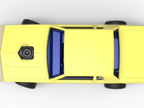 Vintage-Dirt-Sp&auml;tmodell eines Rennwagens beim Drehen im Ma&szlig;stab 1 bis 25 3D Druckmodell