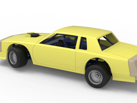 Vintage-Dirt-Sp&auml;tmodell eines Rennwagens beim Drehen im Ma&szlig;stab 1 bis 25 3D Druckmodell