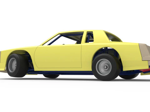 Vintage-Dirt-Sp&auml;tmodell eines Rennwagens beim Drehen im Ma&szlig;stab 1 bis 25 3D Druckmodell