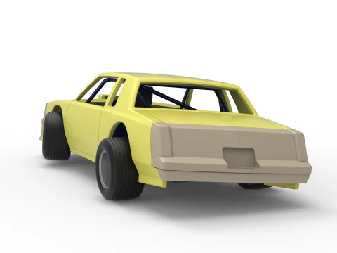 Vintage-Dirt-Sp&auml;tmodell eines Rennwagens beim Drehen im Ma&szlig;stab 1 bis 25 3D Druckmodell