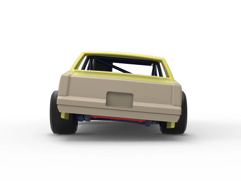 Vintage-Dirt-Sp&auml;tmodell eines Rennwagens beim Drehen im Ma&szlig;stab 1 bis 25 3D Druckmodell