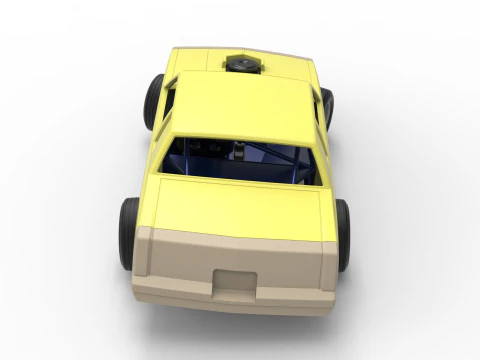 Vintage-Dirt-Sp&auml;tmodell eines Rennwagens beim Drehen im Ma&szlig;stab 1 bis 25 3D Druckmodell