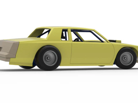 Vintage-Dirt-Sp&auml;tmodell eines Rennwagens beim Drehen im Ma&szlig;stab 1 bis 25 3D Druckmodell