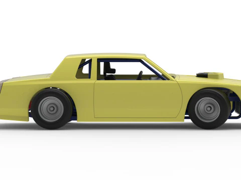 Vintage-Dirt-Sp&auml;tmodell eines Rennwagens beim Drehen im Ma&szlig;stab 1 bis 25 3D Druckmodell