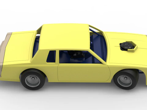 Vintage-Dirt-Sp&auml;tmodell eines Rennwagens beim Drehen im Ma&szlig;stab 1 bis 25 3D Druckmodell