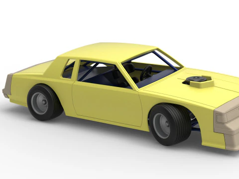 Vintage-Dirt-Sp&auml;tmodell eines Rennwagens beim Drehen im Ma&szlig;stab 1 bis 25 3D Druckmodell