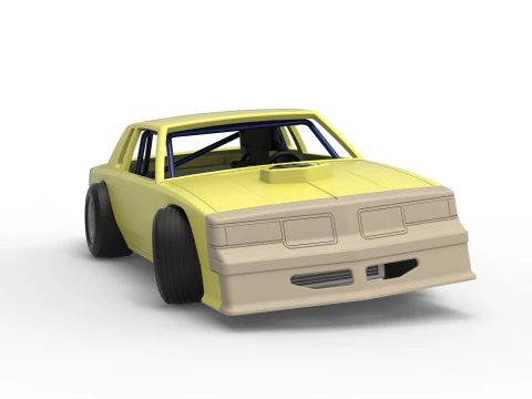 Vintage-Dirt-Sp&auml;tmodell eines Rennwagens beim Drehen im Ma&szlig;stab 1 bis 25 3D Druckmodell