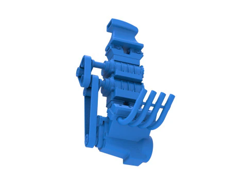 Engine V8 with double supercharger Version 8 Scale 1 to 25 3D Print Model