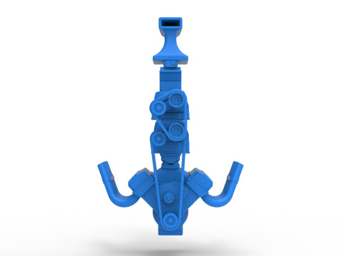 डबल सुपरचार्जर संस्करण 8 स्केल 1 से 25 के साथ इंजन V8 3D प्रिंट मॉडल