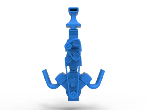 Engine V8 with double supercharger Version 8 Scale 1 to 25 3D Print Model
