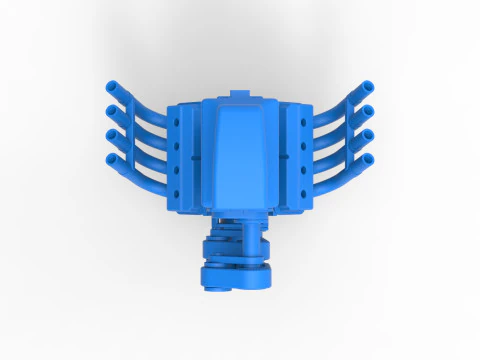 Engine V8 with double supercharger Version 8 Scale 1 to 25 3D Print Model