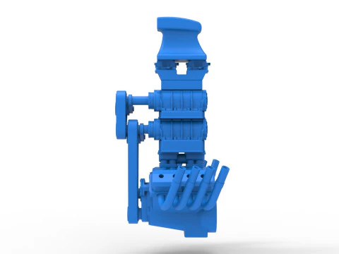 Engine V8 with double supercharger Version 8 Scale 1 to 25 3D Print Model