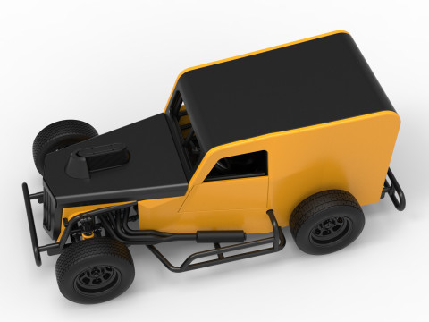 Dwarf car Scale 1 to 25 3D Print Model