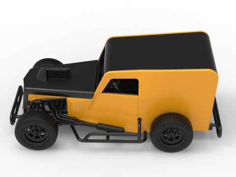 Dwarf car Scale 1 to 25 3D Print Model