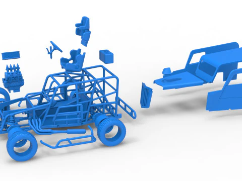 Dwarf car Scale 1 to 25 3D Print Model