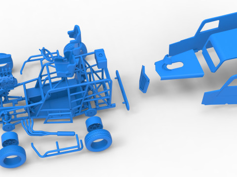 Dwarf car Scale 1 to 25 3D Print Model