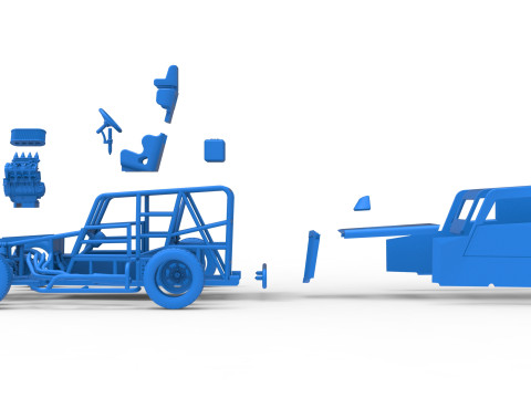 Dwarf car Scale 1 to 25 3D Print Model