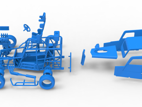 Dwarf car Scale 1 to 25 3D Print Model