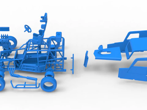 Dwarf car Scale 1 to 25 3D Print Model