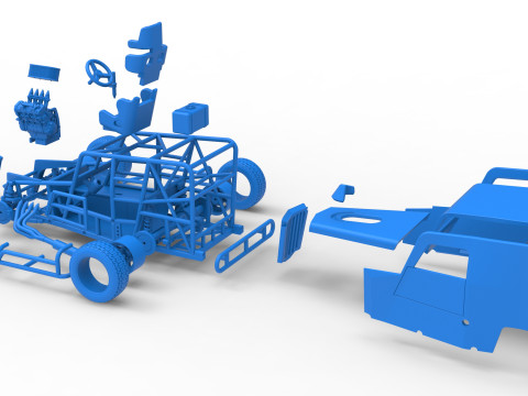 Dwarf car Scale 1 to 25 3D Print Model