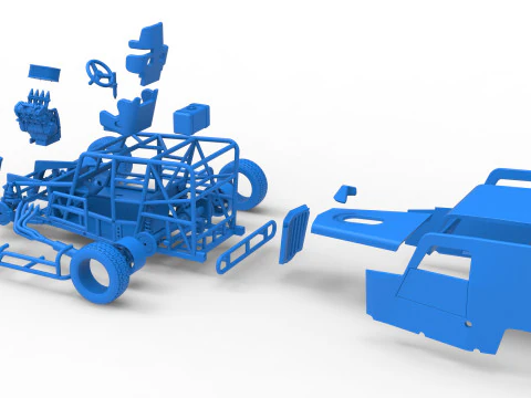 Dwarf car Scale 1 to 25 3D Print Model