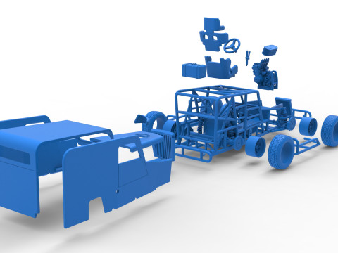 Dwarf car Scale 1 to 25 3D Print Model