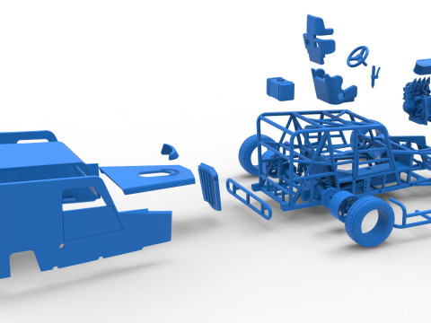 Dwarf car Scale 1 to 25 3D Print Model