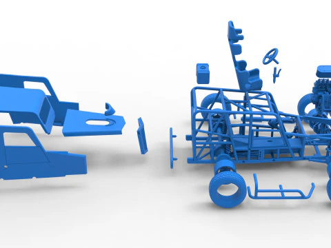 Dwarf car Scale 1 to 25 3D Print Model