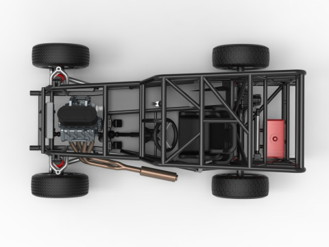 Dwarf car Base Scale 1 to 25 3D Print Model