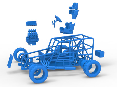 Dwarf car Base Scale 1 to 25 3D Print Model