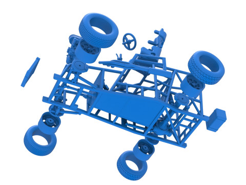 Dwarf car Base Scale 1 to 25 3D Print Model