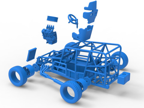 Dwarf car Base Scale 1 to 25 3D Print Model