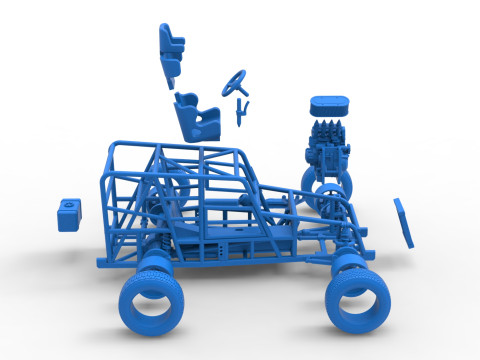 Dwarf car Base Scale 1 to 25 3D Print Model