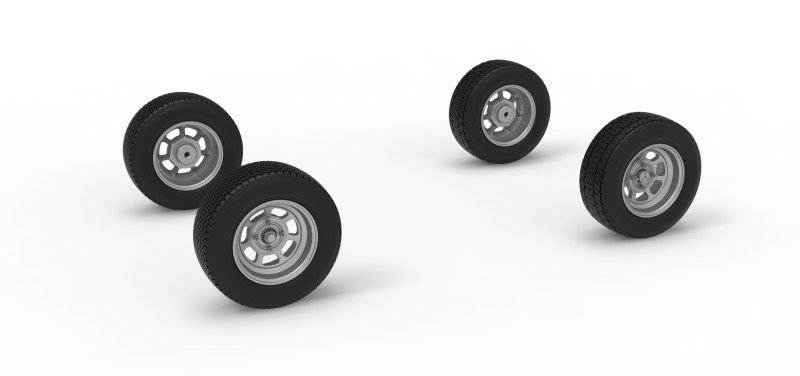 Wheel Set of Dwarf car Scale 1 to 25 3D Print Model .c4d .max .obj .3ds .fbx .stl .blend