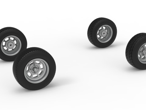 Wheel Set of Dwarf car Scale 1 to 25 3D Print Model
